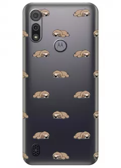 Чехол для Motorola E6i - Спящие ленивцы