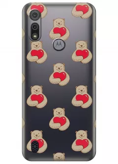 Чехол для Motorola E6i - Влюбленные медведи