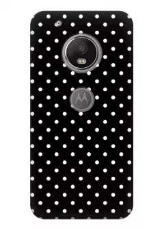 Чехол для Motorola Moto G5 Plus - Черно-белый горошек