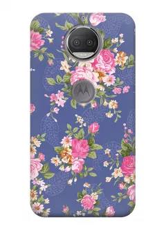 Чехол для Motorola Moto G5s Plus (XT1805) - Цветы на джинсе