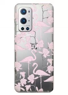 Чехол на OnePlus 9 Pro - Розовые фламинго