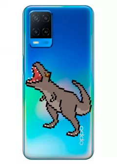Чехол для OPPO A54 - Пиксельный динозавр