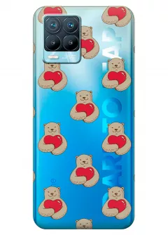 Чехол для Realme 8 Pro - Влюбленные медведи