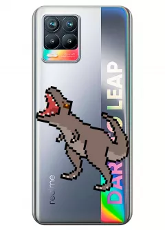 Чехол для Realme 8 - Пиксельный динозавр