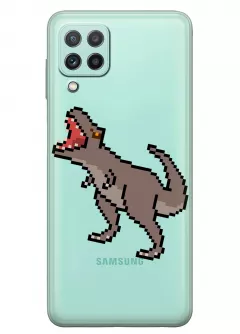 Чехол для Galaxy A22 - Пиксельный динозавр