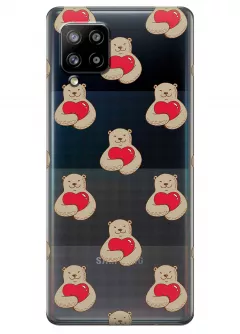 Чехол для Galaxy A42 - Влюбленные медведи