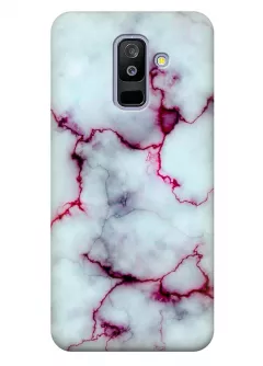 Чехол для Galaxy A6+ (2018) - Розовый мрамор