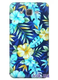 Чехол для Galaxy J3 - Тропические цветы