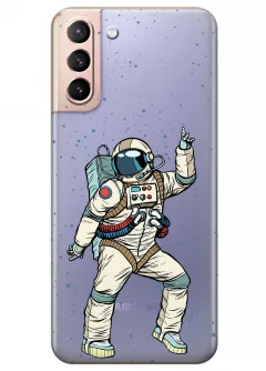 Чехол для Galaxy S21 Plus - Веселый космонавт