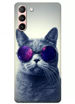 Чехол для Galaxy S21 - Кот в очках