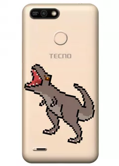Чехол для Tecno Pop 2 Power (B1P) - Пиксельный динозавр