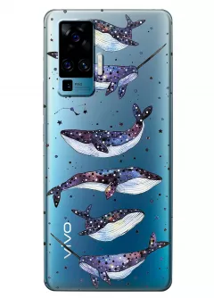 Чехол для Vivo X50 Pro - Киты единороги