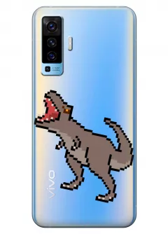 Чехол для Vivo X50 - Пиксельный динозавр