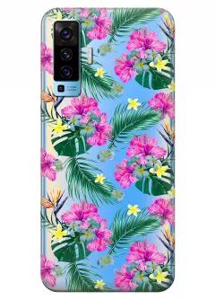 Чехол для Vivo X50 - Тропические цветы