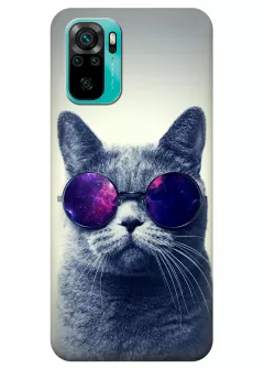 Чехол для Redmi Note 10S - Кот в очках