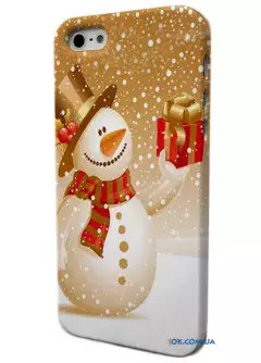 Накладка на Айфон с новогодним снеговиком