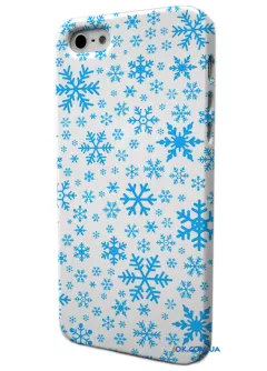 Чехол c зимнимы снежинками для iPhone 4/4S/5/5S/5C