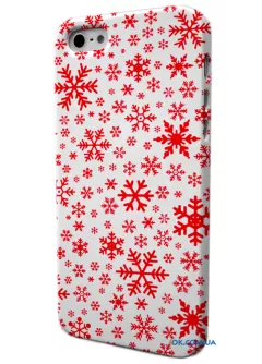 Красивый чехол c зимнимы снежинками для iPhone 4/4S/5/5S/5C