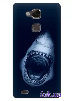 Темный чехол для Huawei Mate 7 с акулой