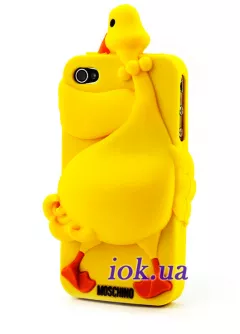 Силиконовый чехол гусь Moschino для iPhone 4/4S, желтый