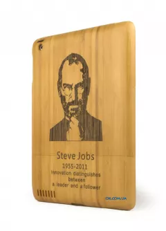Чехол из дерева на iPad 2 / 3 / 4 - Стив Джобс