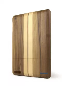Деревянный чехол с полосками на iPad 2, 3, 4