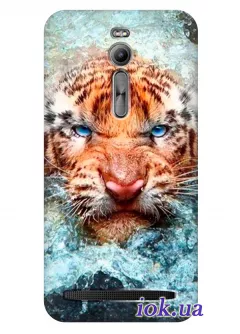Чехол для Asus ZenFone 2 - Тигр в морской пене