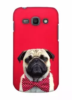 Чехол с мопсом на красном фоне для Samsung Galaxy Ace 3