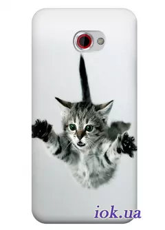 Чехол для HTC Butterfly S - Летающий котенок