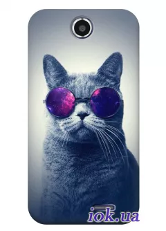 Чехол для HTC Desire 310 - Кот в очках