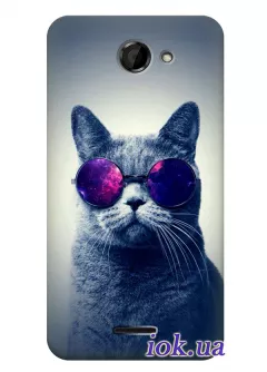 Купить чехол для HTC Desire 516 с котом в очках