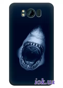 Силиконовый чехол для HTC Titan с белой акулой