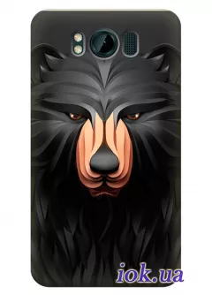 Черный чехол для HTC Titan с медведем