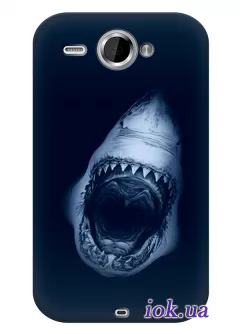 Страшный чехол для HTC Wildfire S с акулой