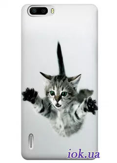 Забавный чехол с милым котом для Huawei Honor 6 Plus