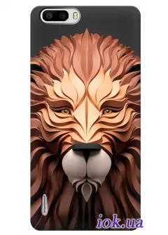Красивый чехол с рисованным львом для Huawei Honor 6 Plus