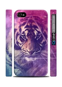 Купить чехол для iPhone 4, 4s с тигром в космосе - Tiger Space | Qcase