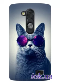 Классный чехол для LG L Fino с котом в очках