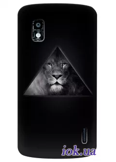 Модный кейс для LG Nexus 4 с львом