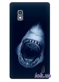 Синий чехол для LG Optimus G с акулой