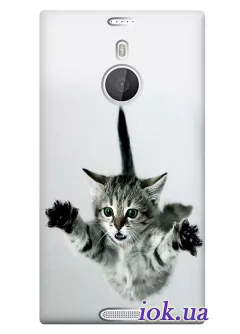 Серый чехол для Nokia Lumia 1520 с котом