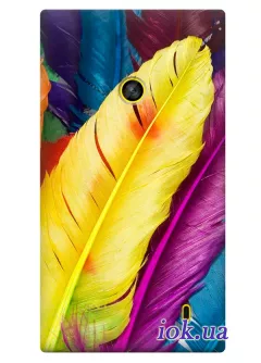 Цветной чехол для Nokia Lumia 520 с перьями