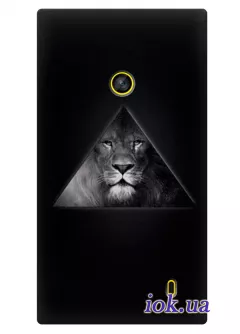 Черный чехол для Nokia Lumia 520 с красивым львом
