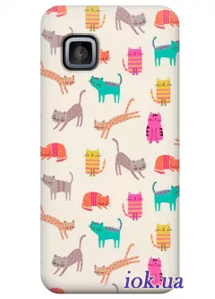 Разноцветный чехол для Nokia Lumia 5230 с котятами