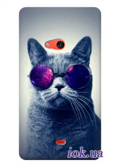 Чехол для Nokia Lumia 625 с котом в очках