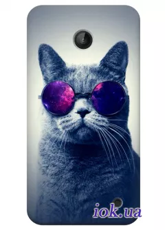 Стильный чехол для Nokia Lumia 635 с котом в очках