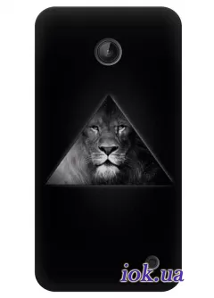 Черный чехол для Nokia Lumia 635 с львом и треугольником