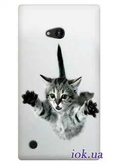 Серая накладка для Nokia Lumia 720 с котом
