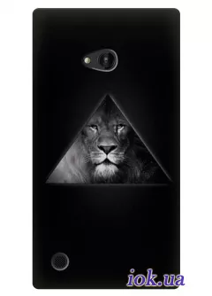 Черный чехол со львом для Nokia Lumia 720