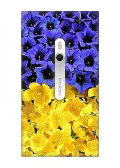 Чехол для Nokia Lumia 800 - Синие и желтые цветы